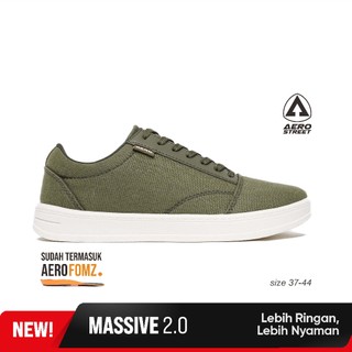 Aerostreet Massive Basic 2.0 Sneakers Unisex Olive/Natural Sepatu Pria Wanita Casual Sporty Ringan Empuk