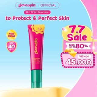 Glowsophy Bearberry Tinted Sunscreen SPF 40 PA+++ 30ml Sunblock Cream Wajah Pelembab Skin Sunscreen Membantu Wajah Menyamarkan Pori-Pori Skin Tint Liquid Foundation All Skin Natural Matte Finish Makeup Primer Cepat Meresap Sunblock Cream Ringan