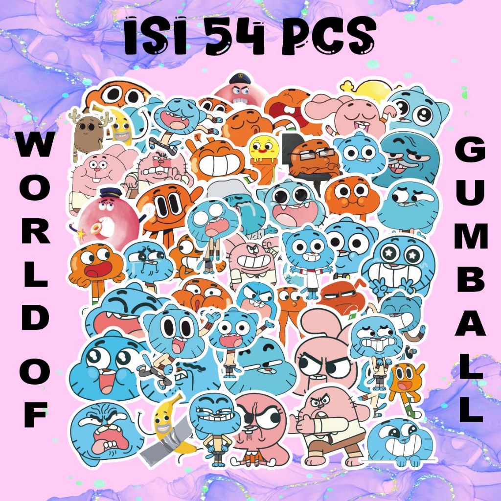 CUTE WORLD OF GUMBALL STICKERS CONTAIN 54 ชิ้น - PREMIUM DIE CUT VINYL STICKER COLLECTION FOR LAPTOP