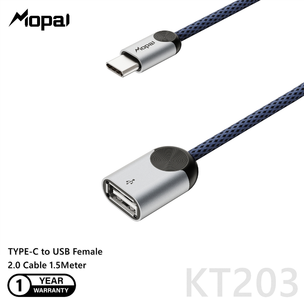 MOPAI - KT203 Converter TYPE-C Male to USB Female 1.5 เมตร