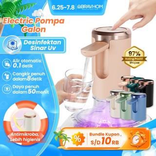 BRAVHOM Pompa Galon Elektrik Dapat Dilipat Desinfektan SinarUv Dispenser Air Galon Portable BL-WD02