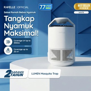 Ravelle Mosquito Trap Lamp UV 365/395nm Perangkap Nyamuk Indoor Anti Nyamuk 360° 30m² Silent 5W – Perangkap Nyamuk dengan Teknologi Canggih Sleek Silent Safe