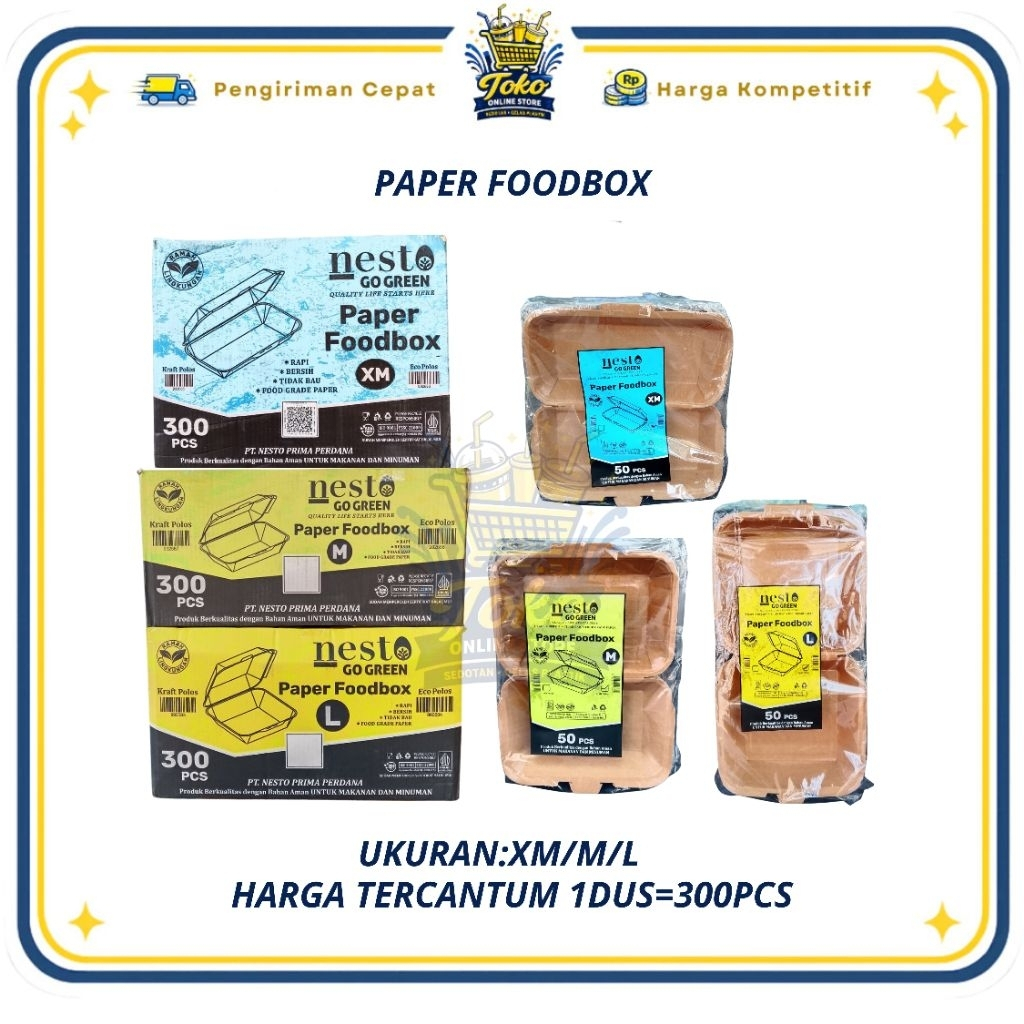 กระดาษ FOODBOX KRAFT M/L/XM BOX LAUNCH BOX