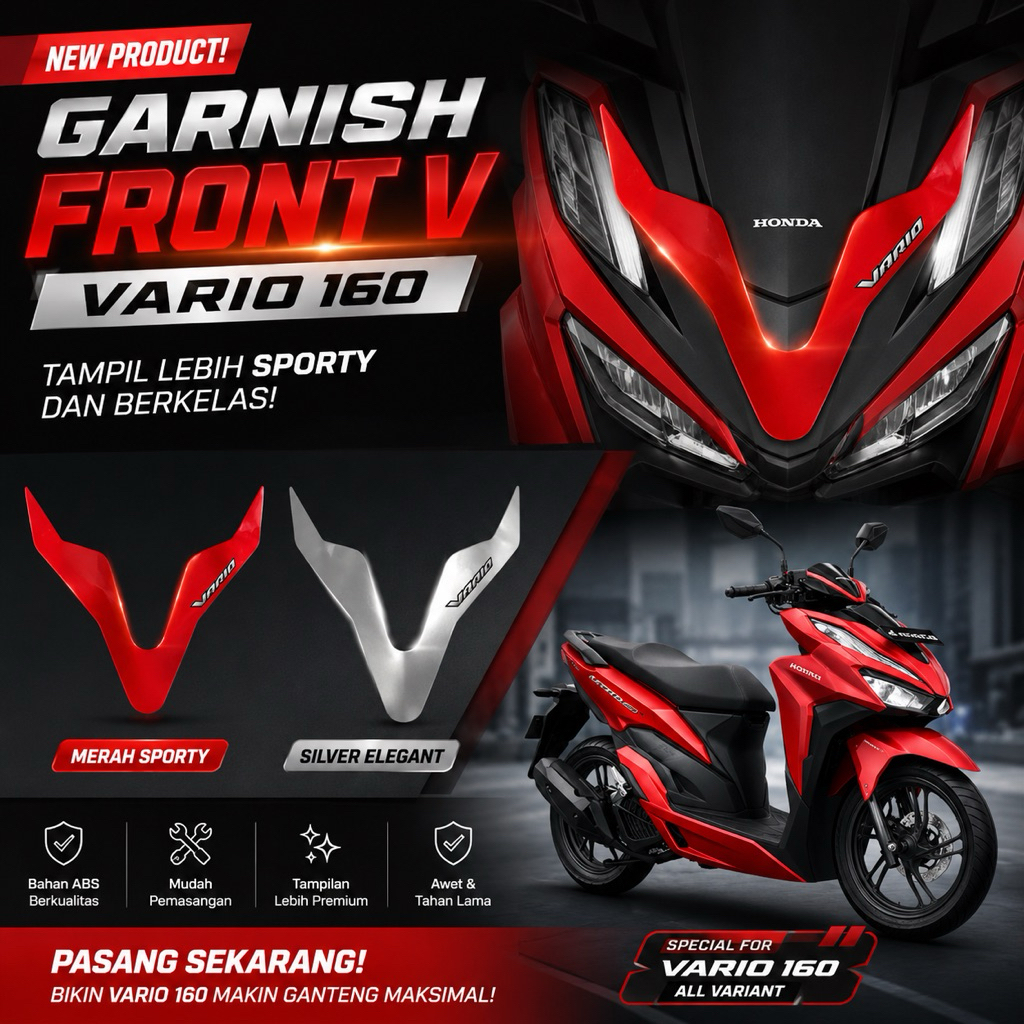 GARNISH KIPS RACING ALIS V MODEL V VARIO 2018-2022 ▪️Vario เน็คไทคาร์บอน garnish / Vario variation / อุปกรณ์เสริม Vario