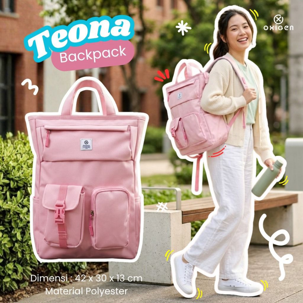 กระเป๋าเป้แล็ปท็อป แถมฟรี ผ้าคลุมกันฝน oxigen teona