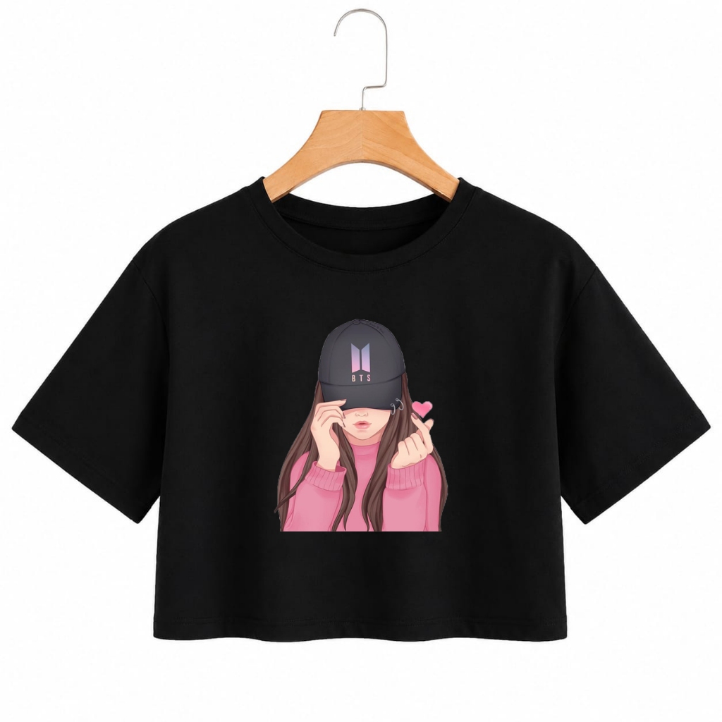 WOMENS CROP TOP T-SHIRT BTS WOMENS CROP TOP T-SHIRT