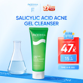 FACERINNA Salicylic Acid Acne Gel Cleanser 70ml/120ml  | Gentle Sabun Cuci Muka Merawat Kulit Berjerawat Mengontrol Tampilan Minyak & Menghilangkan Komedo Oil Control Clean Calming Down Facial Wash Skincare Face Wash Cleansing Balm Pembersih Wajah