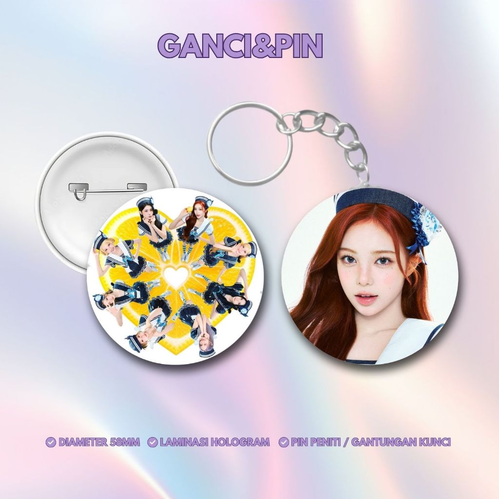 GANTUNGAN HOLOGRAM KEYCHAIN S2U PIN LEMON TANG KEYCHAIN 58 MM KPOP IDOL KEYCHAIN UNOFFICIAL