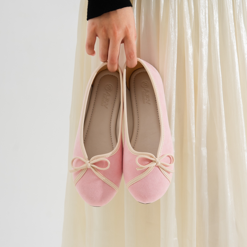 ZEYA Womens Flatshoes Ribbon Daily Casual Look Suede