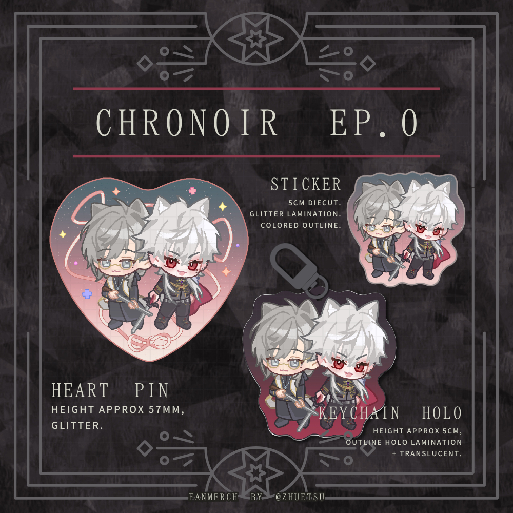 [Zhutsu] Nijisanji JP ChroNoiR Kanae Kuzuha - สติ๊กเกอร์พวงกุญแจพินหัวใจ
