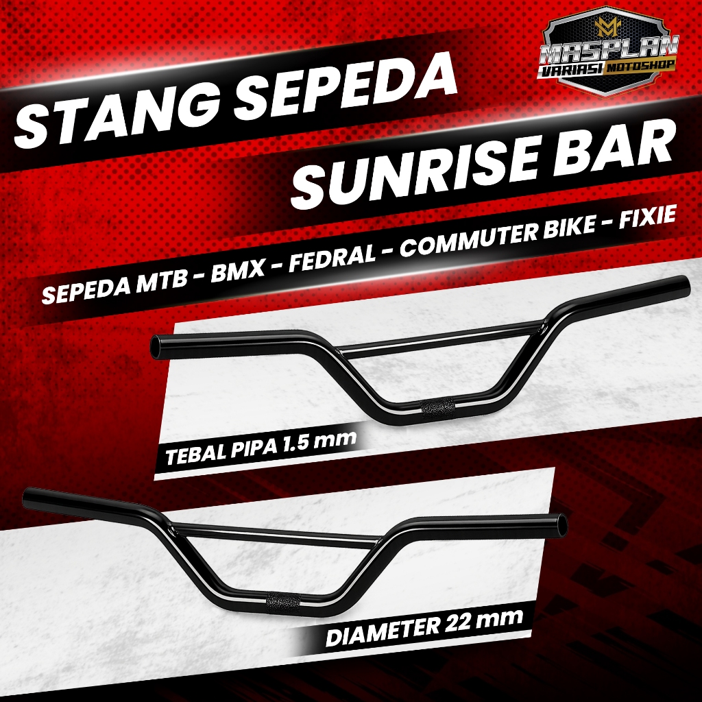Sunrise แฮนด์จักรยาน Standard Sunrise Handle Bar สีดํา BMX MTB Federal