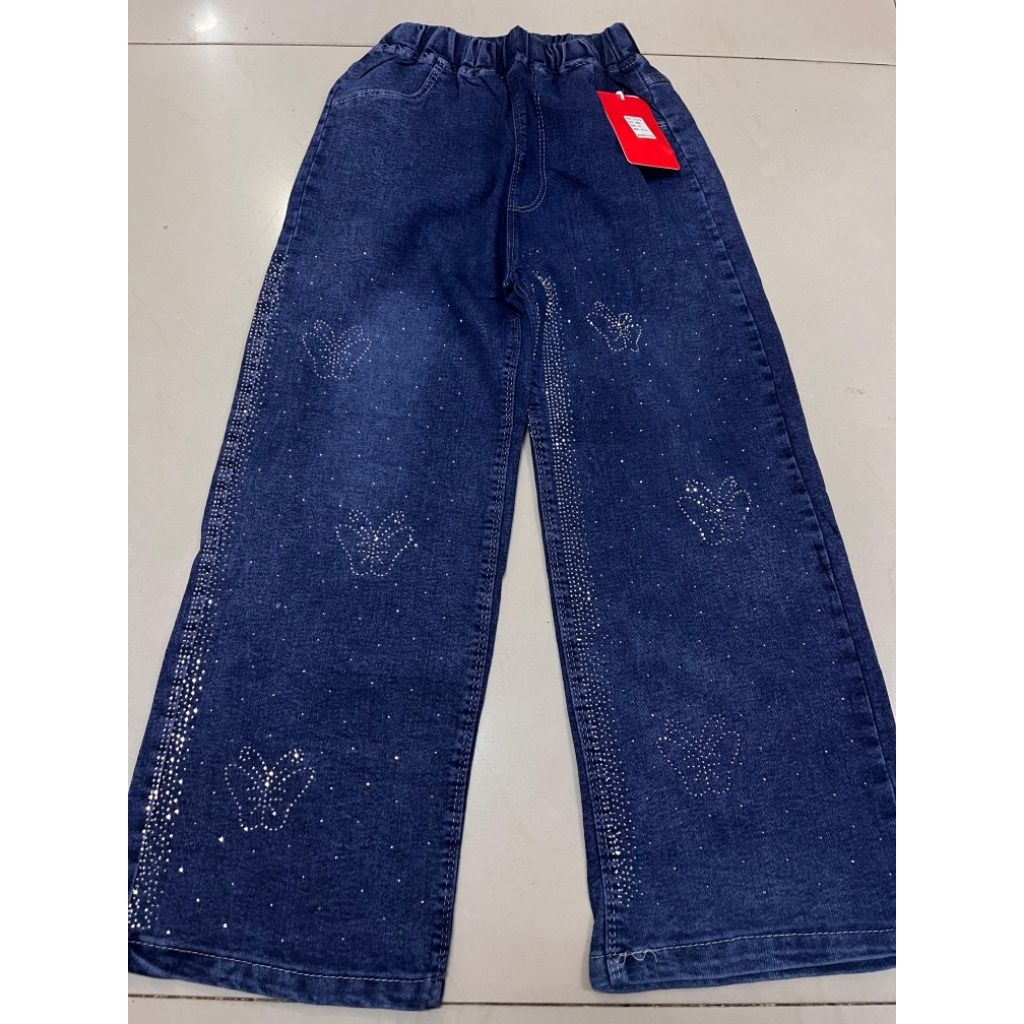 WHOLESALE LINK 57 ต่อ 5 ชิ้นกางเกงขายาวอายุ 6-12 ปีผู้จัดจําหน่ายตัวแทนขายส่งกางเกงยีนส์ Culottes Bl