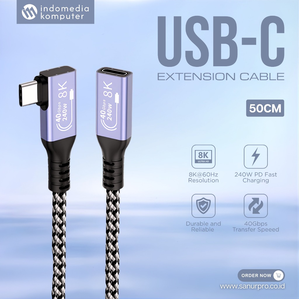 Type-C To Type-C ตัวเมีย USB4 8K 40Gbps 240W
