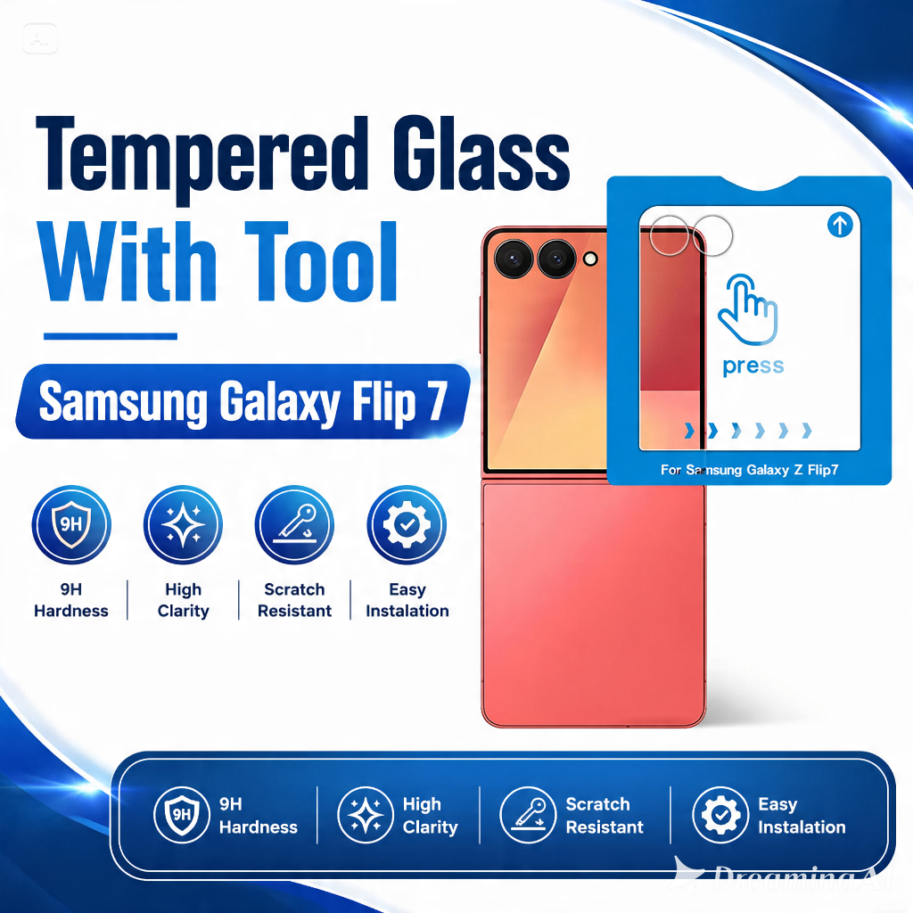กระจกนิรภัย Samsung Galaxy Z Flip 7 Auto Fit Anti-Scratch Samsung Z Flip 7