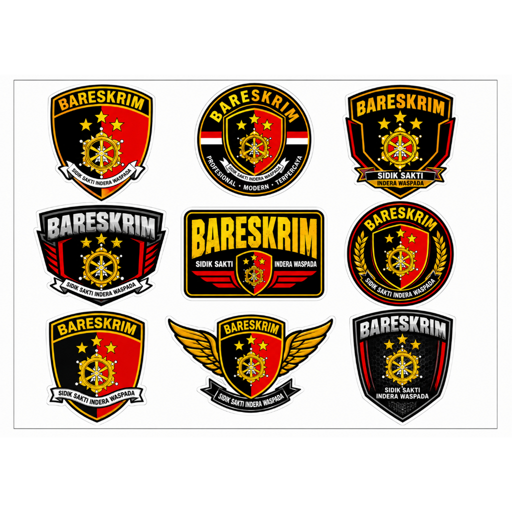 A4 BARESTRIM สติ๊กเกอร์ CONTAIN 9 ชิ้น PREMIUM BARESTRIM POLICE สติ๊กเกอร์โลโก้