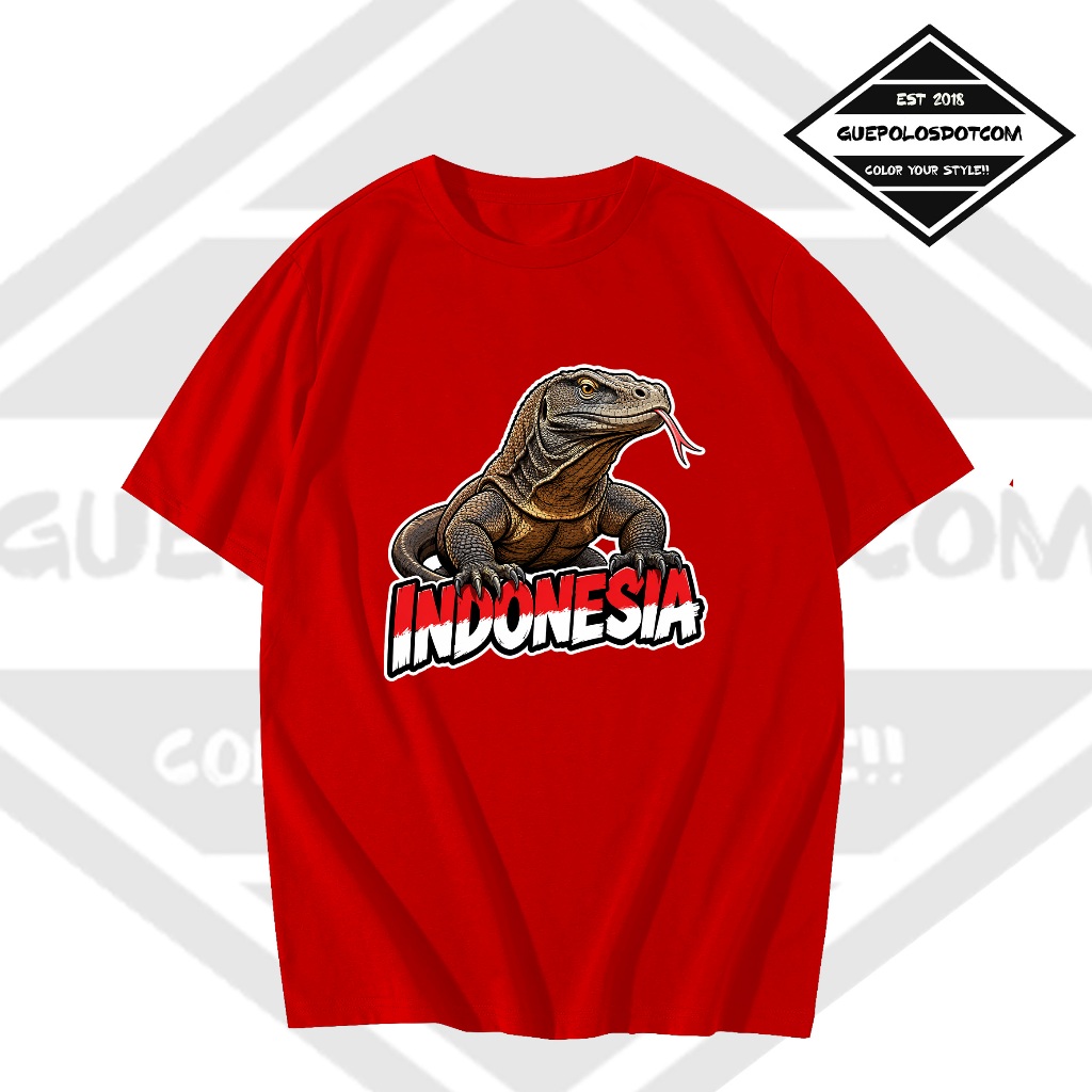 เสื้อยืด KOMODO INDONESIA - เสื้อผ้า KOMODO INDONESIA MOTIF - เสื้อยืดเกาะอินโดนีเซียสุดเท่