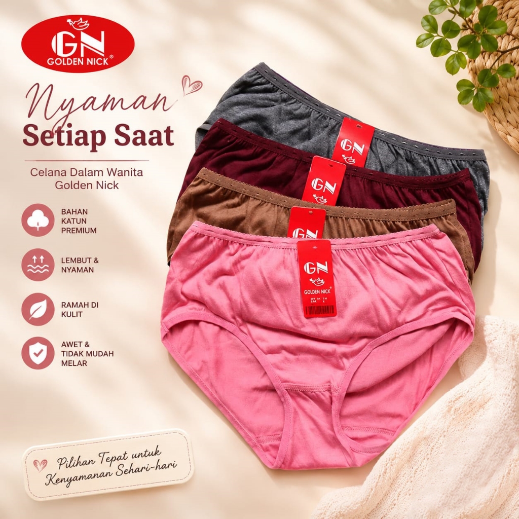 ( 6ชิ้น ) ซีดี โกลเด้นนิค 939 | กางเกงชั้นในสตรีสีเข้ม | ซีดีผู้หญิง Old Golden Nick - Kshop