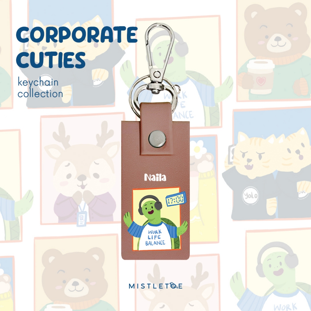 GANTUNGAN Mistletoe x Chess Putri - Corporate Cuties - พวงกุญแจแบบกําหนดเอง - พวงกุญแจรถยนต์และรถจัก