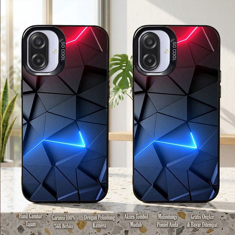 Softcase IMD Black Motif Exshsagon Minimalist Premium ป้องกัน HP สําหรับ Samsung A03 A03S A04 A04E A