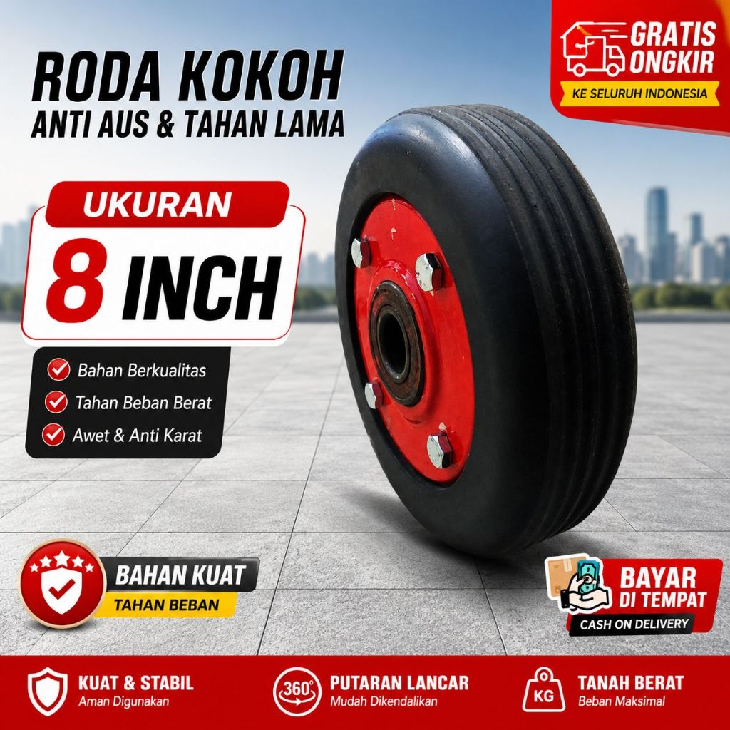 8 INCH LORRY WHEELS / 8 INCH TROLLEY WHEELS / DOUBLE BEARING LORY WHEELS