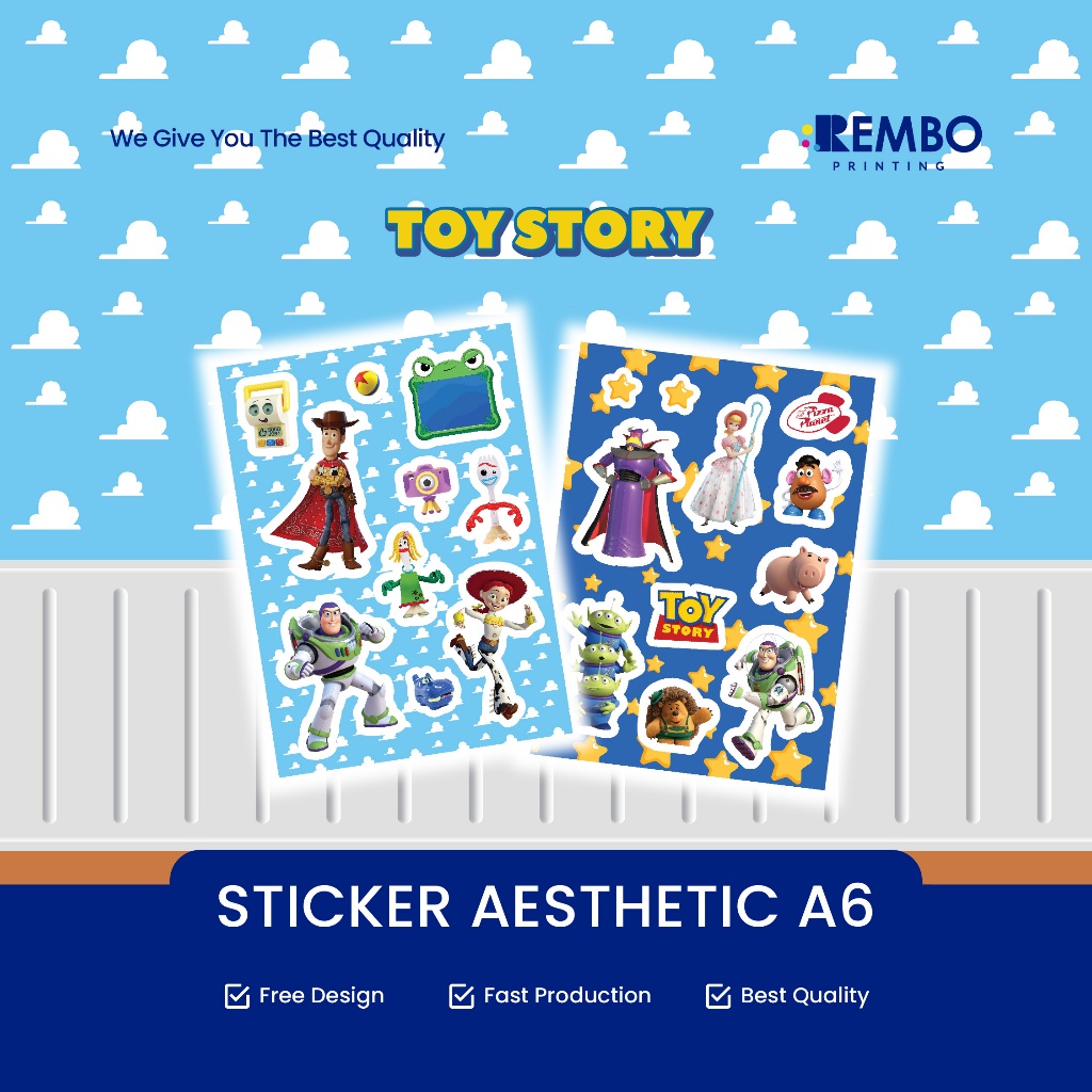 A6 CHARACTER AESTHETIC STICKER / TOY STORY ATESTHETIC STICKER / CUTE STICKER / UNLISENCED STICKER