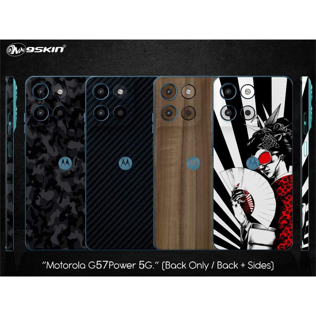 9skin Motorola Moto G57 Power 5G Back Case Skin Custom Carbon Leather Special Texture