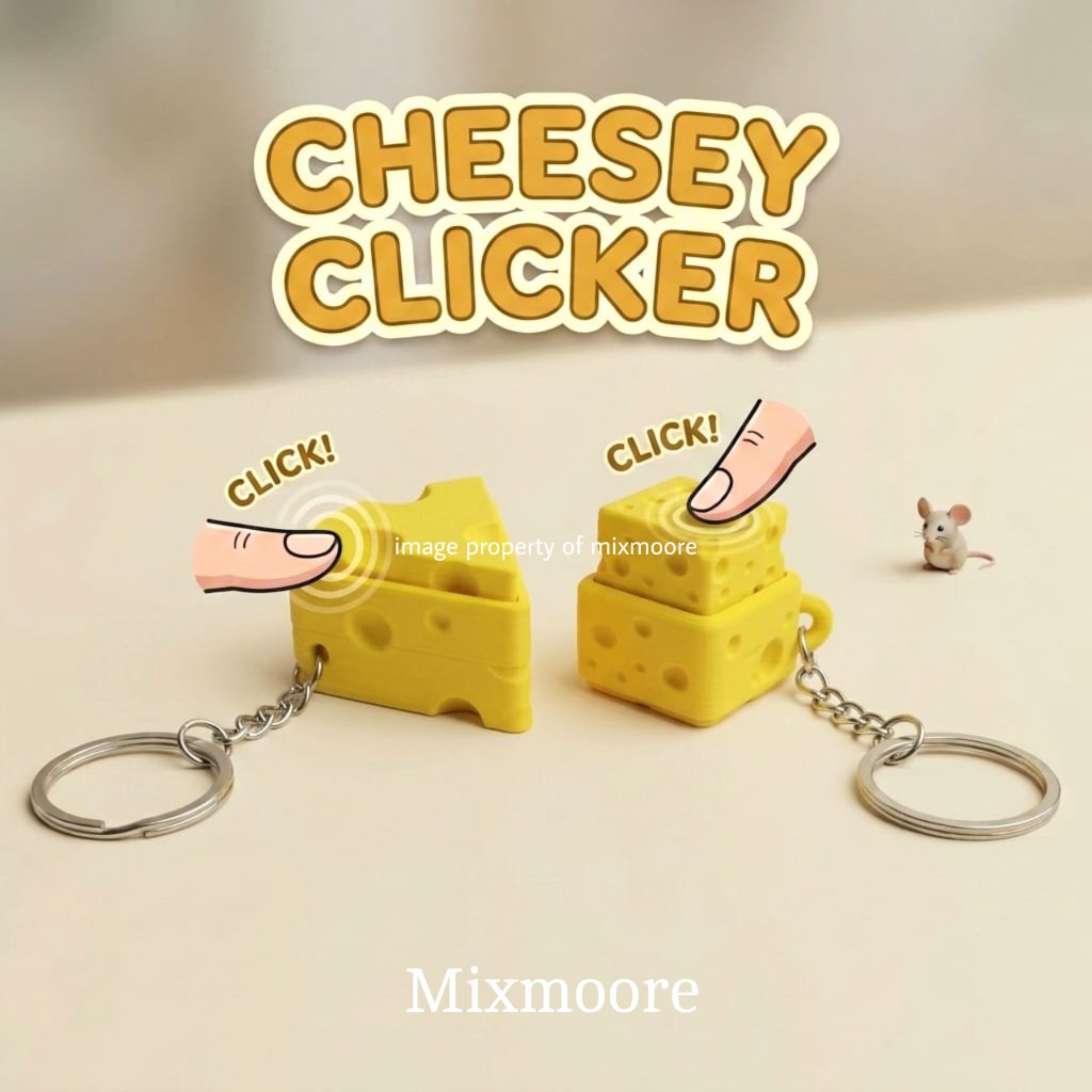 GANTUNA MIXMOORE - CHEESY CLICKER FIDGET 3D ASMR MECHANICAL KEYBOARD KEYCAP น่ารักสีเหลือง CHEESE CA