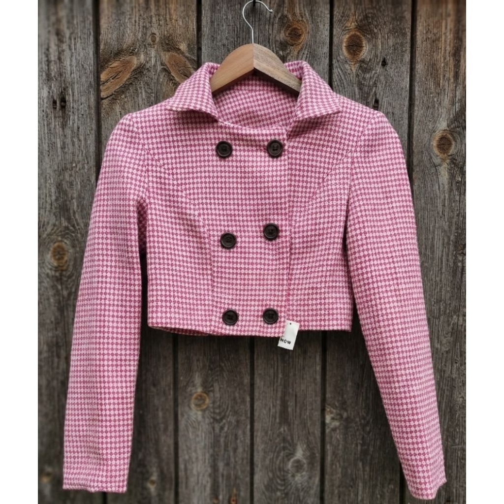 HS CROP BLAZER สีชมพู