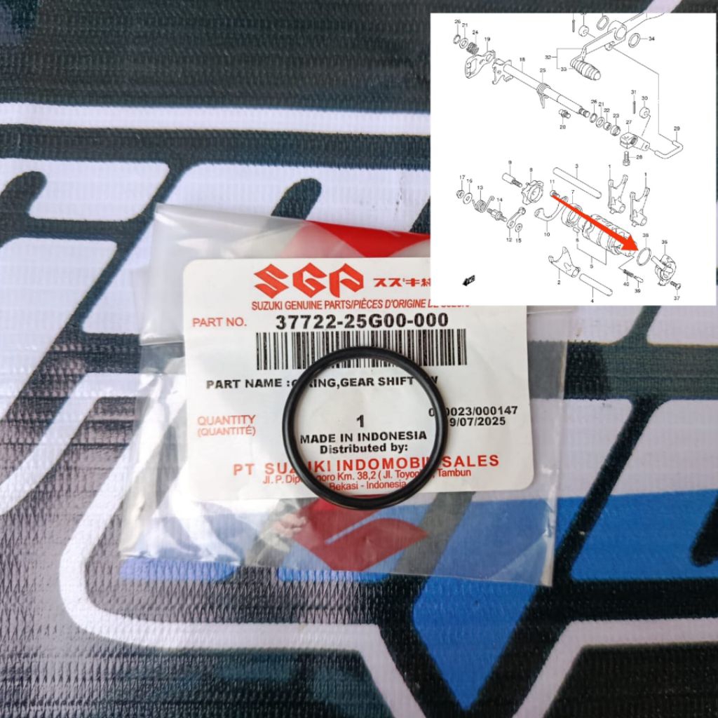 สวิตช์ O-RING NEUTRAL SATRIA FU150 2005-2015 CODE 37722-25G00 ORIGINAL SGP