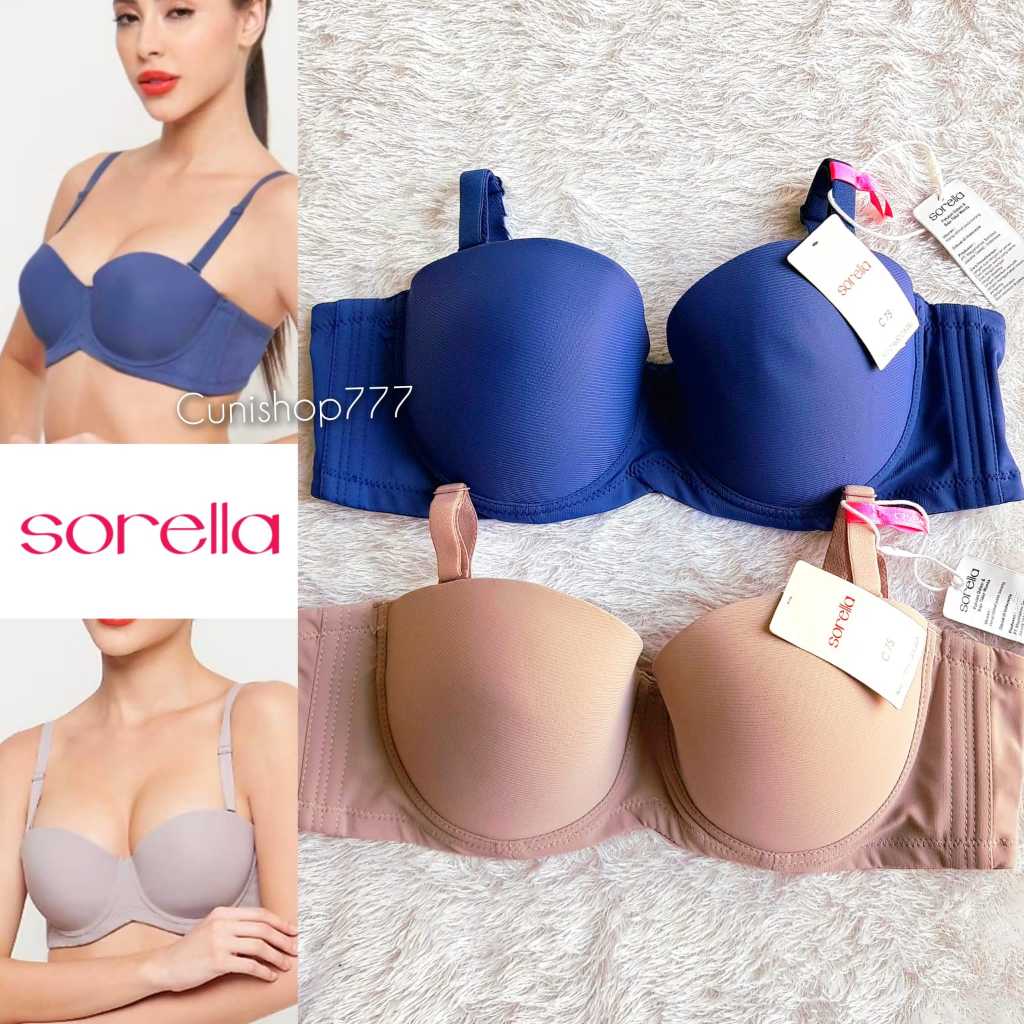 SORELLA BRA WITH UNDERWEAR 1/2 CUP 34B 34C PLAIN UNDERWEAR 27465