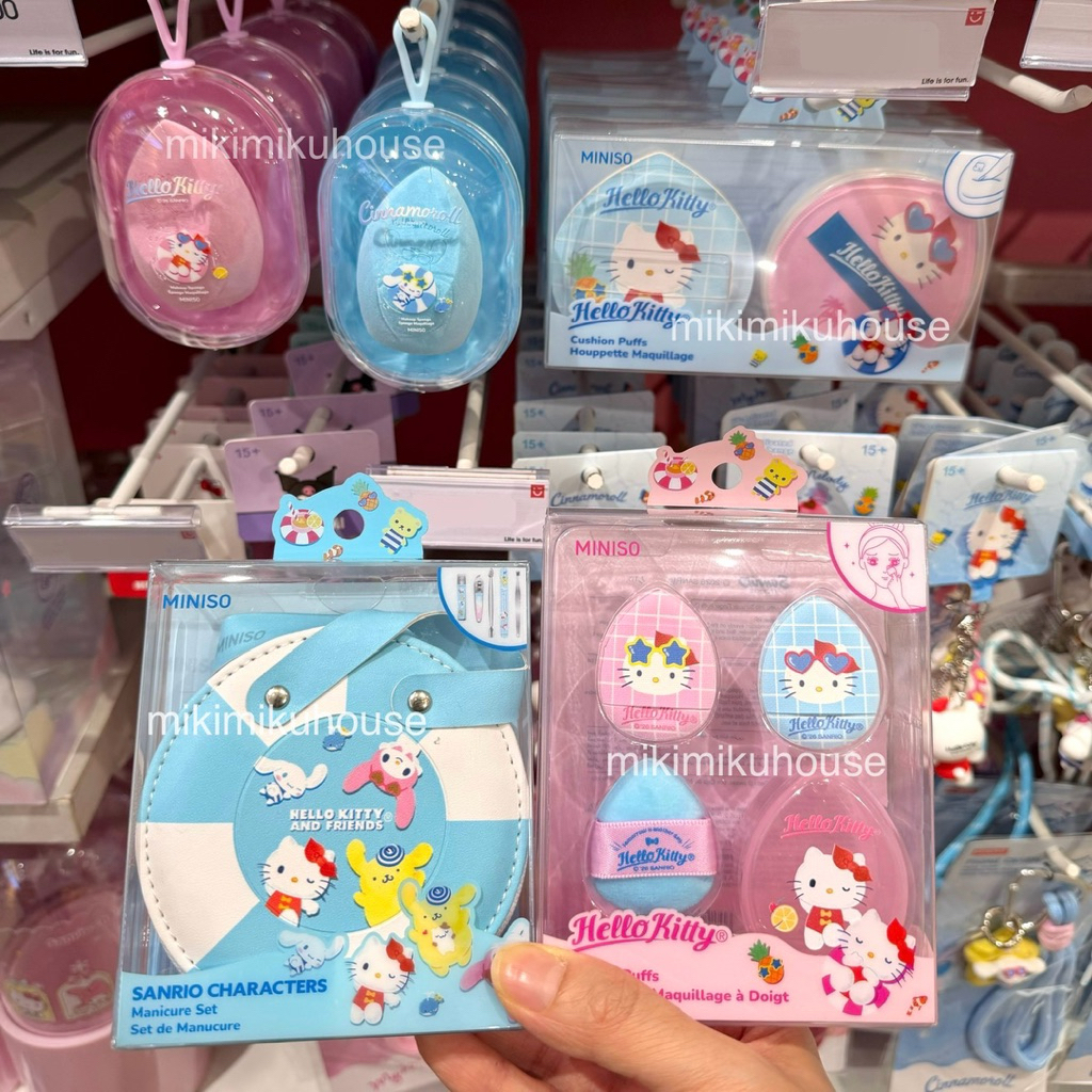 2026 ฤดูร้อน MINISO SANRIO CUSHION PUFF BEAUTY BLENDER HELLO KITTY MAKEUP SPONGE CINNAMOROLL เครื่อง