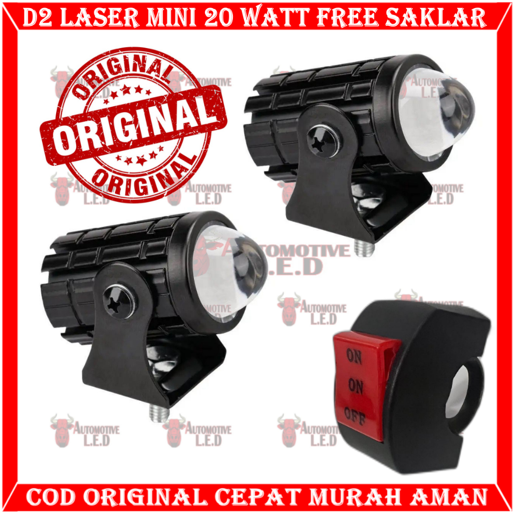 ต้นฉบับ D2 MINI LED LASER LIGHT D2 LASER LIGHT MOTORCYCLE SPOTLIGHT D2 MINI LASER LIGHT 15 WATT 2 สี