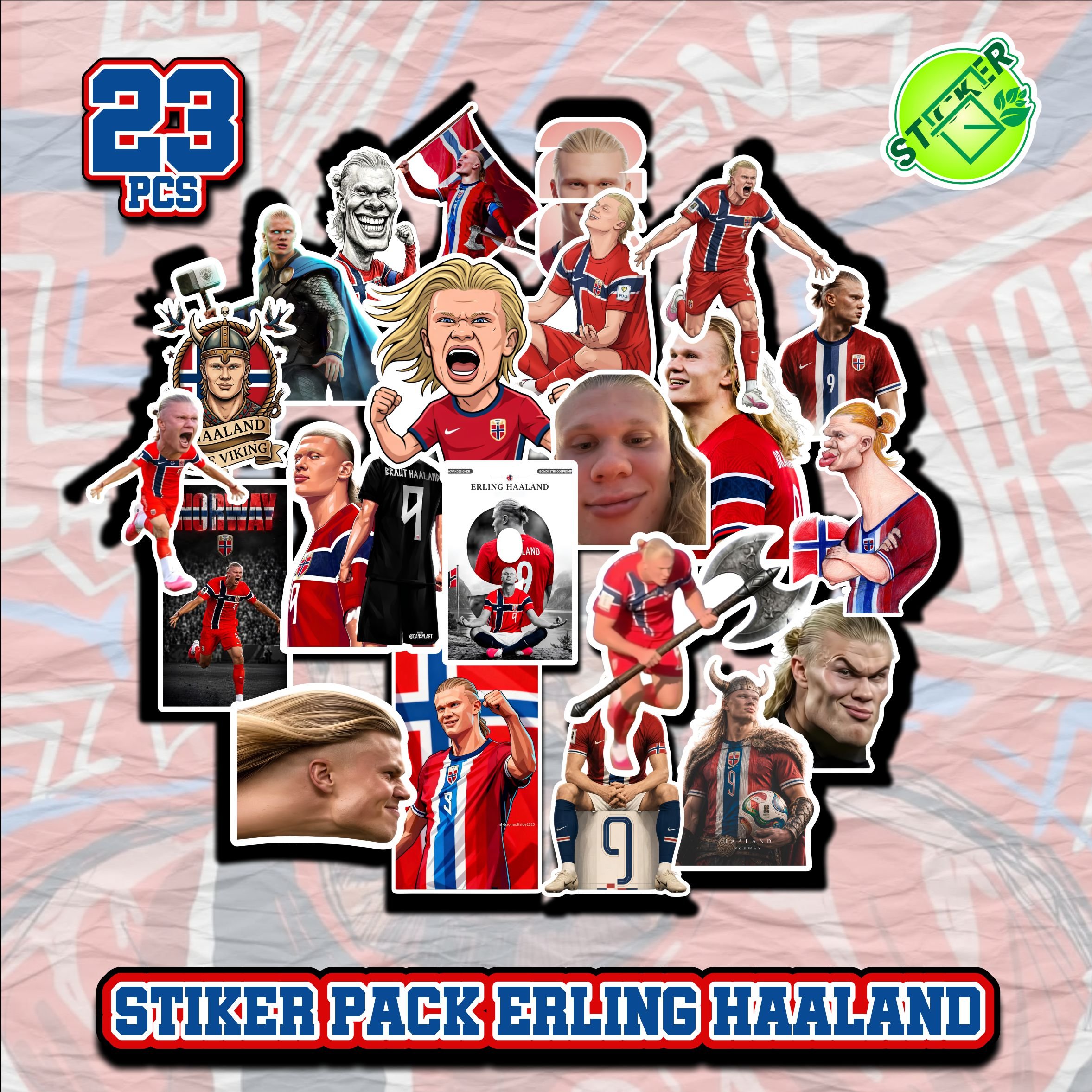 P22 ใหม่ล่าสุด COOL HAALAND ERLING PACK STICKERS TRENDING และ VIRAL ERLING HAALAND HAALAND THE VIKIN