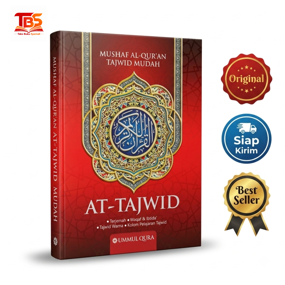 AT-TAJWD Mushaf Tajwid-Al Quran Tajwid การแปลสี Waqaf Ibtida Rasm Utsmani A5