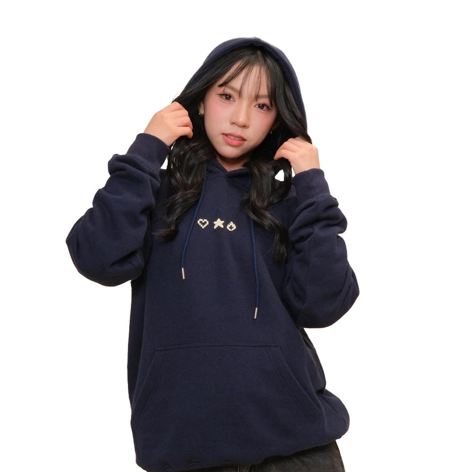 JKT48 LDP Logo Hoodie Navy jkt 48 ต่อสู้หนานุ่ม