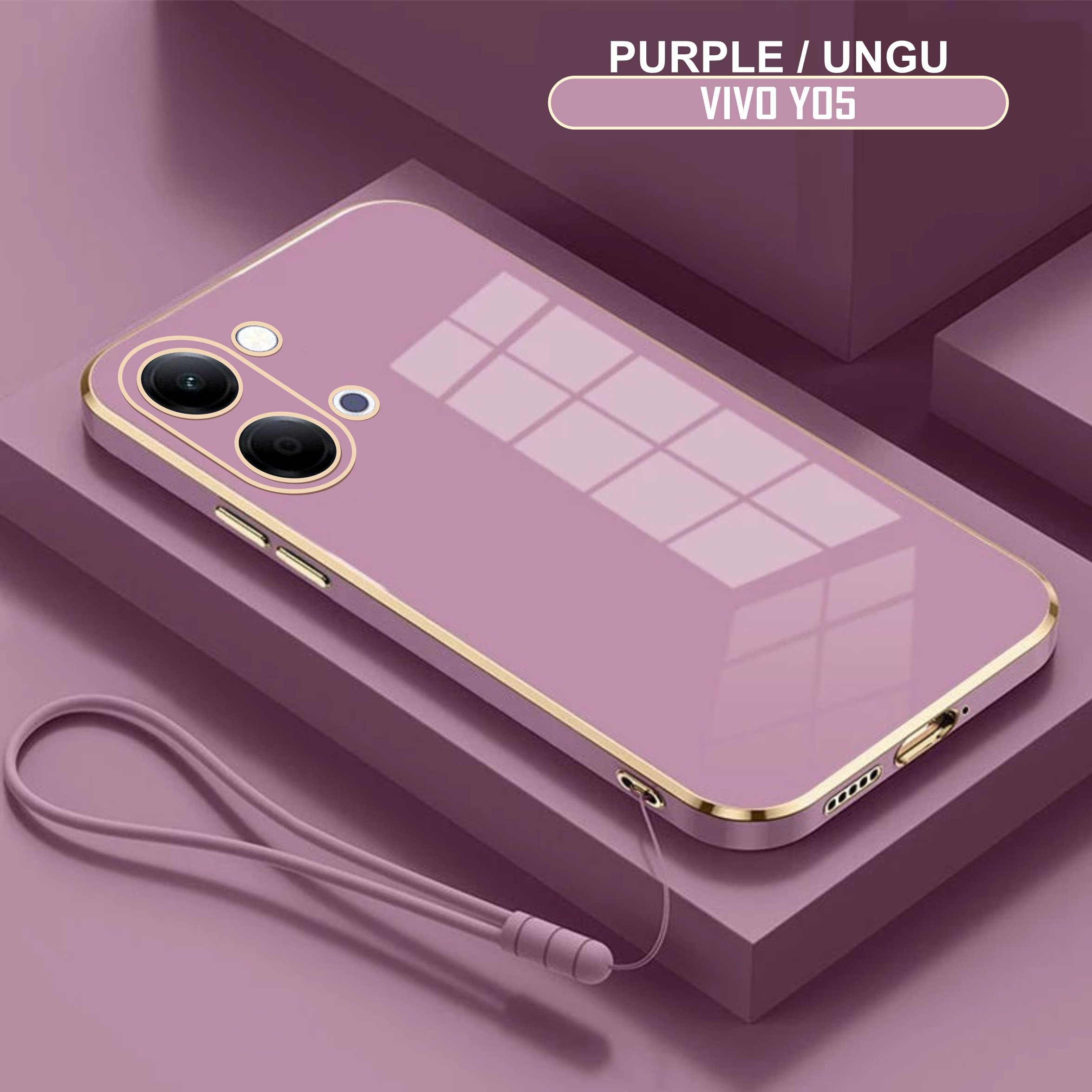เคสนิ่ม Vivo Y05 / Y11D หรูหราชุบพรีเมี่ยมฟรีเชือกเส้นเล็ก