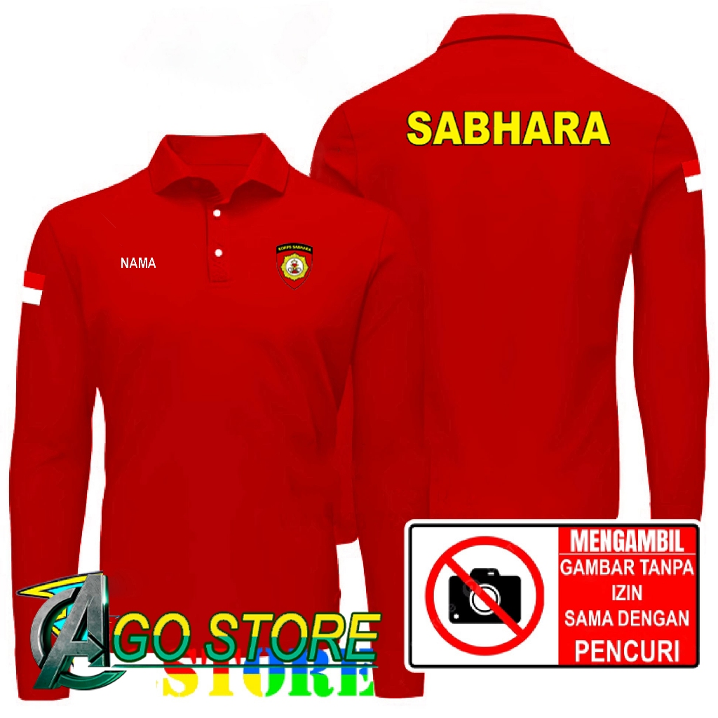 ขายเสื้อโปโลรุ่น เสื้อคอปก KORPS SABHARA POLRI INDONESIA, DTF Screen Printing AGOSTORE