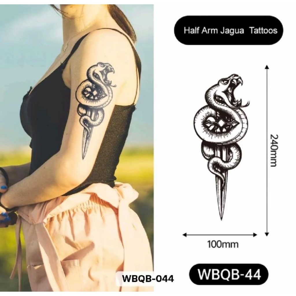 (. SEMI PERMANENT ) WBQB ชั่วคราว Tattoo 44 LEVELS SNAKE CIRCULAR ชั่วคราว Tattoo สติกเกอร์ชั่วคราว 
