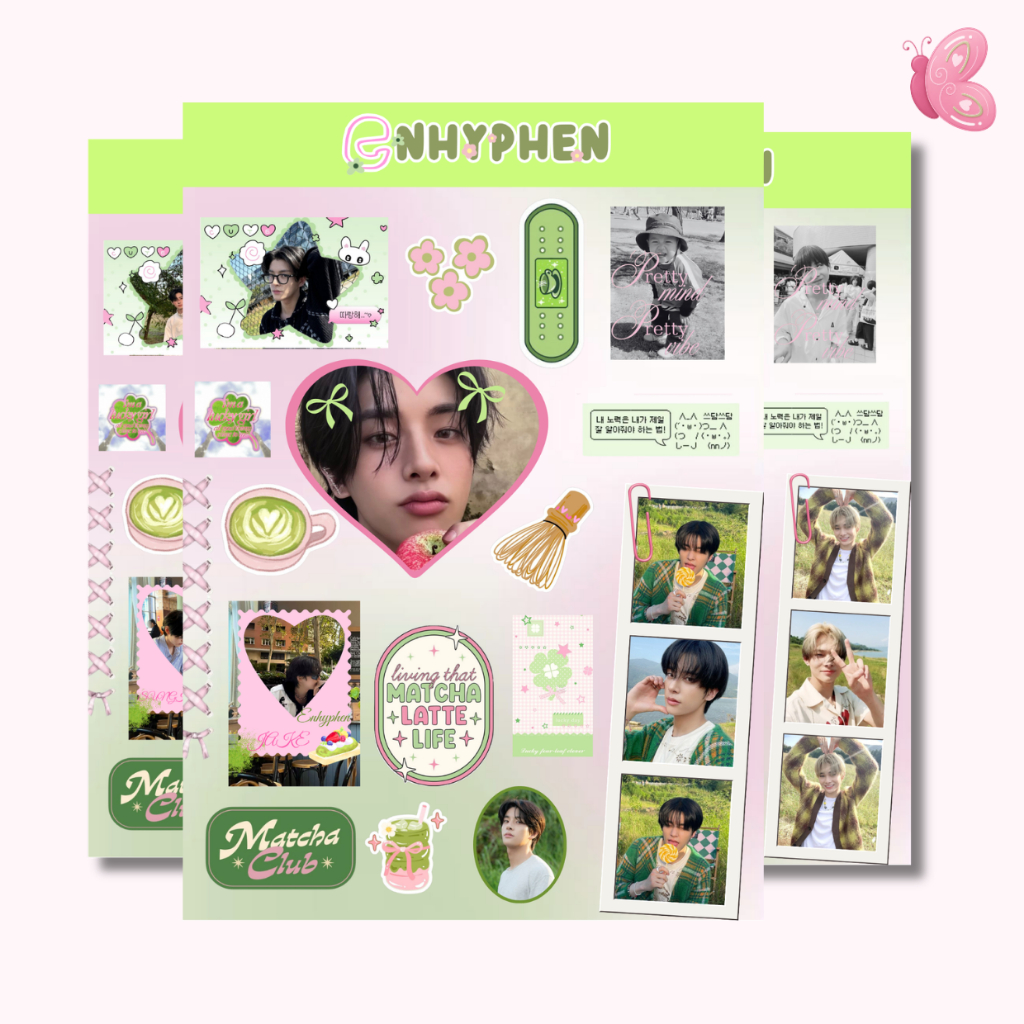BC STICKER KPOP ENHYPEN STRAWBERRY MACHA ALL MEMBER