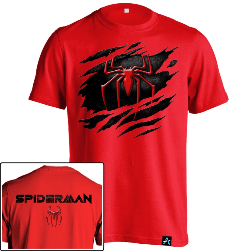 เสื้อยืด Spiderman Superhero HER-77 Premium Ripped Effect Combed 24s