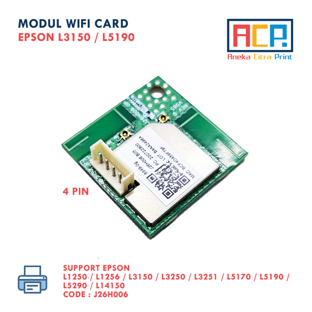 โมดูลการ์ด Wifi Epson L1250 L3150 L3250 L3256 L3251 L5190 L14150 J26H006