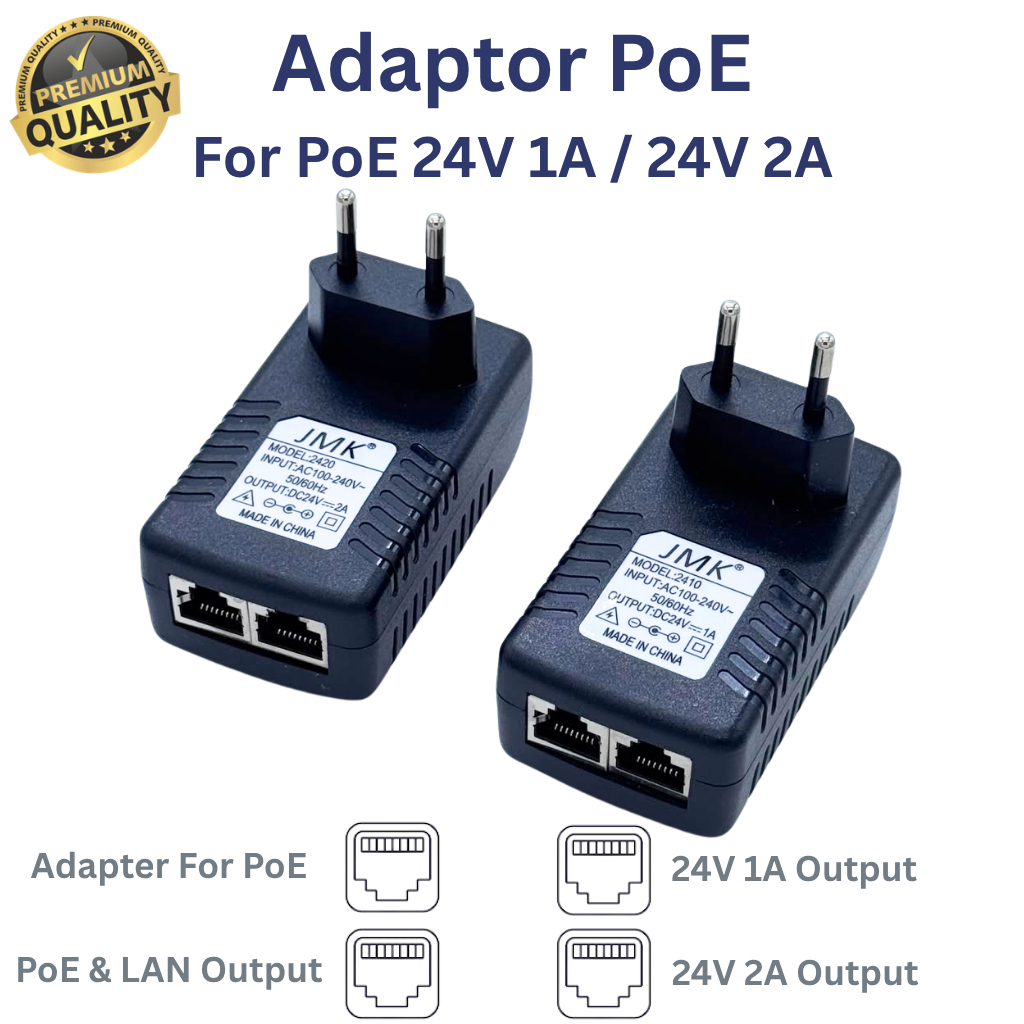 POE 24V 2A / 24V 1A อะแดปเตอร์จ่ายไฟ PoE 24 โวลต์ 1 Ampere และ 2 Ampere เดิม