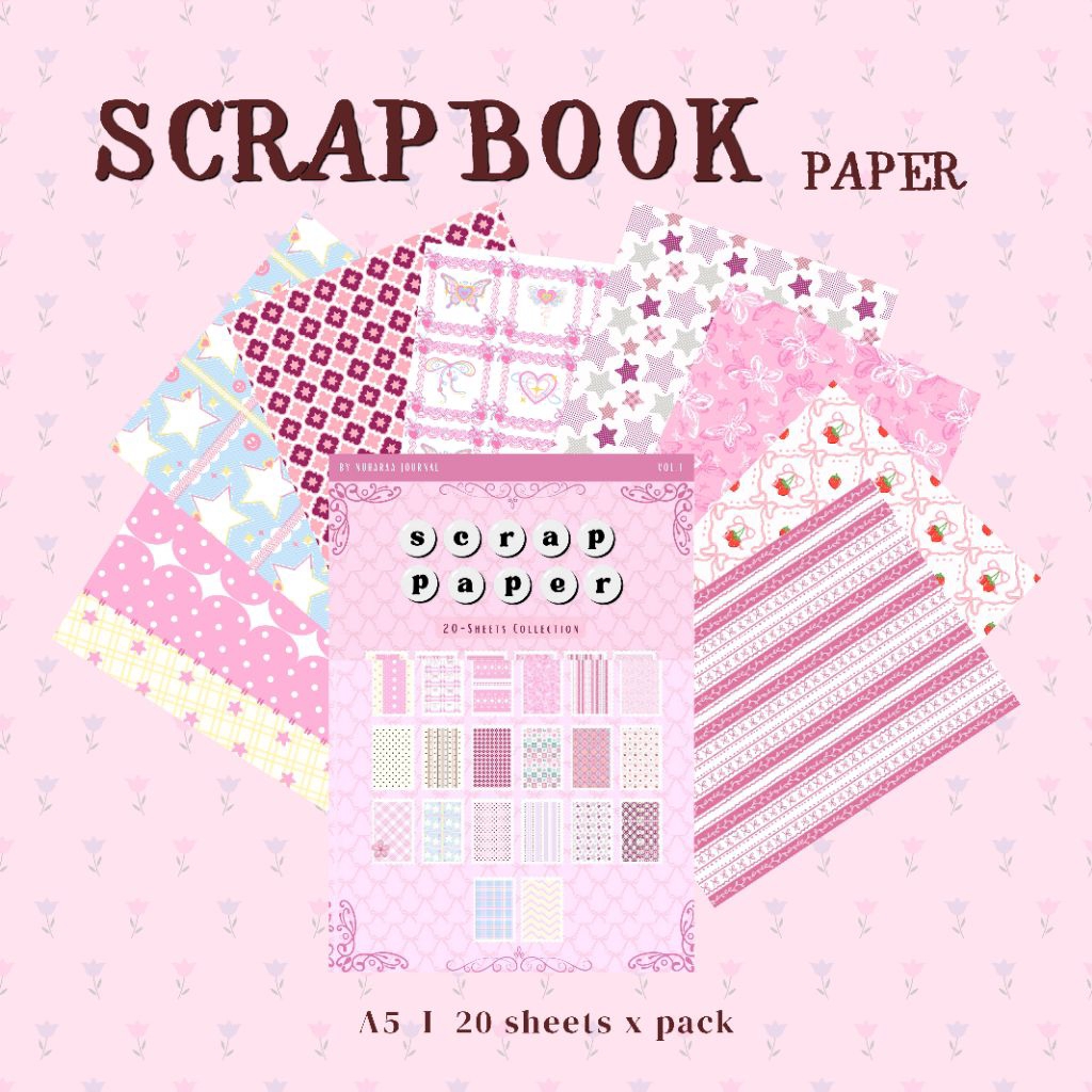 [20 ชิ้น] SCRAPBOOK PAPER COLLECTION A5