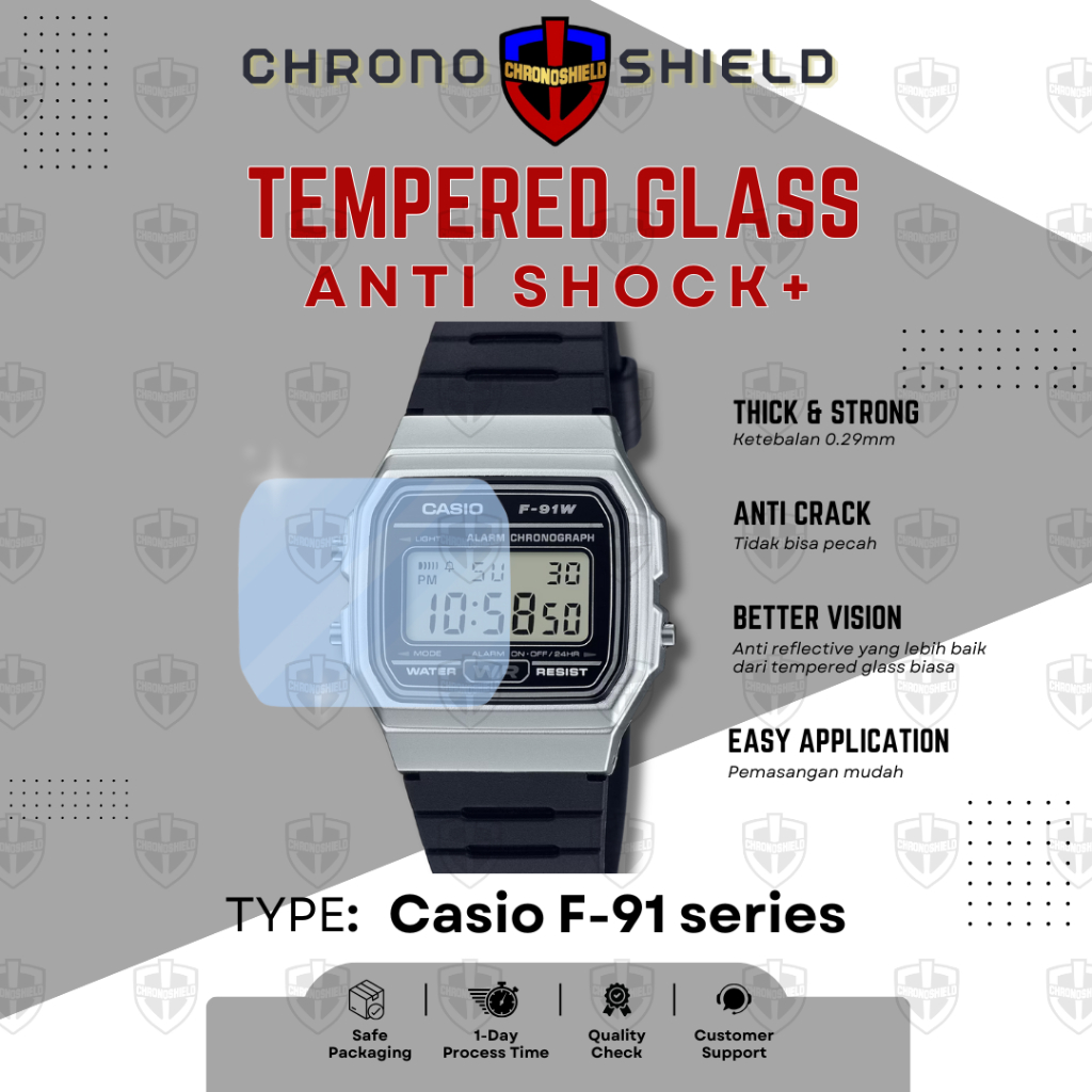 กระจกนิรภัยป้องกันการกระแทก Casio F91WB F91 F 91