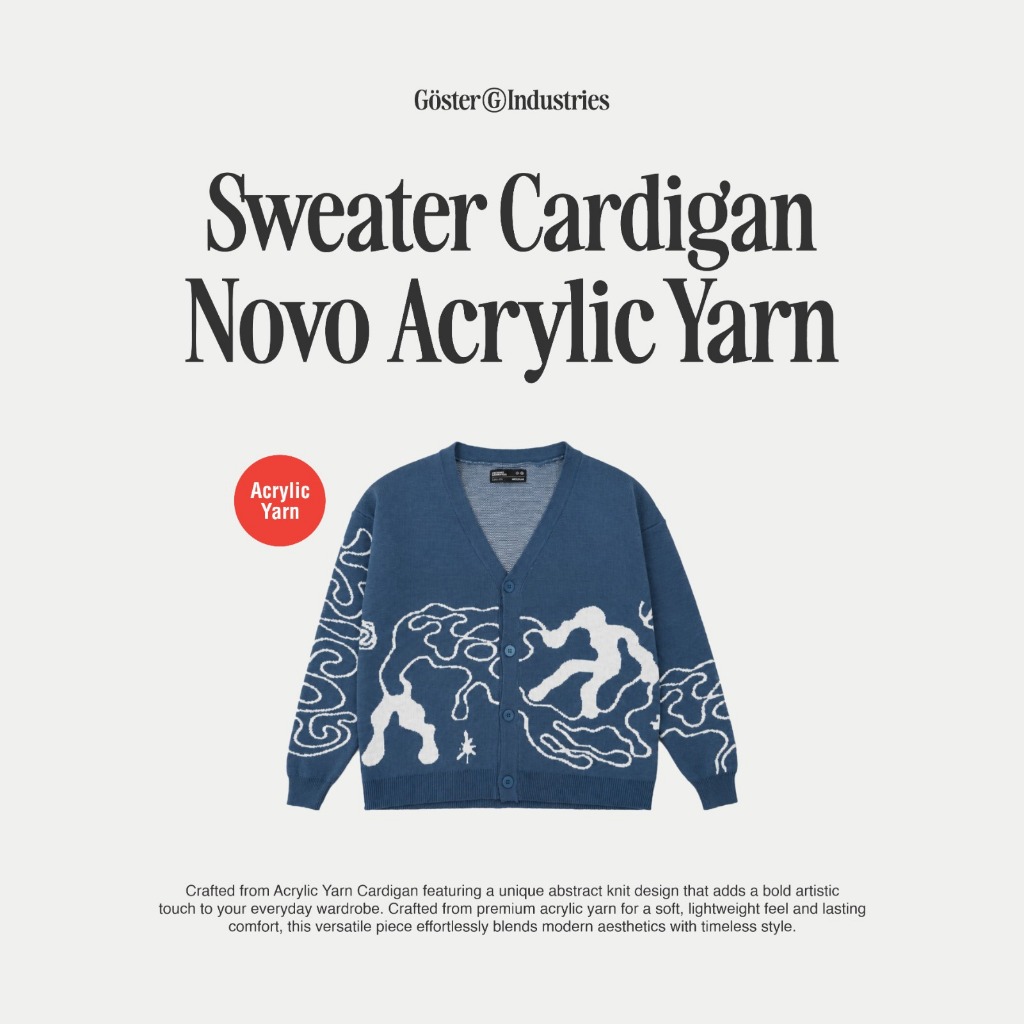 คาร์ดิแกน Goster Sweater - Novo Denim Blue