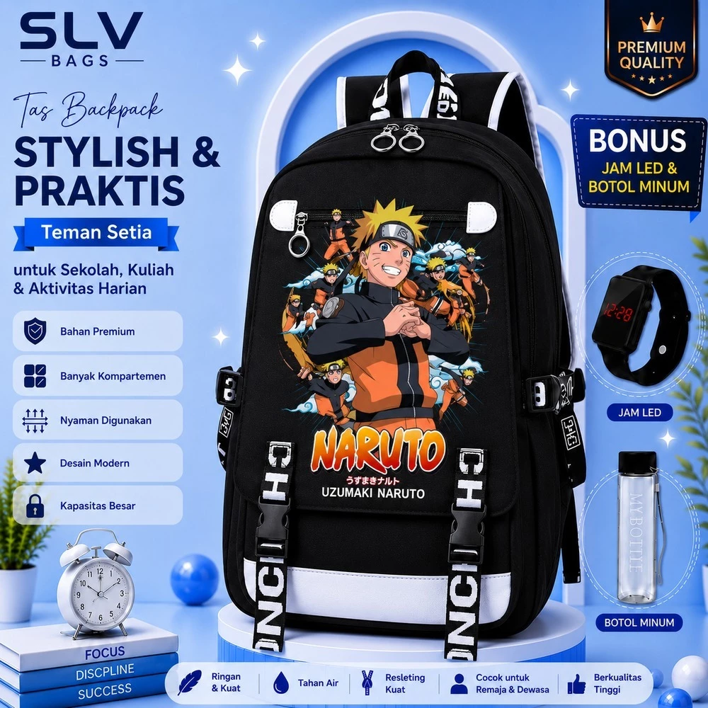 SLV Bags กระเป๋านักเรียนเด็ก, กระเป๋าเป้โรงเรียนประถมสุดเท่, ผู้ชายและผู้หญิง, ภาพอนิเมะนารูโตะ