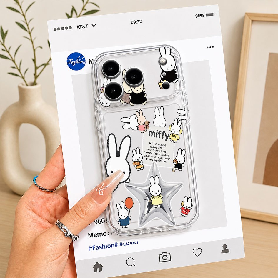 SOFTCASE CLEAR CASE BENING MOTIF MIFFY CUTE PRO CAMERA COMPATIBLE สําหรับ OPPO A15 A16 A16E A17 A17K