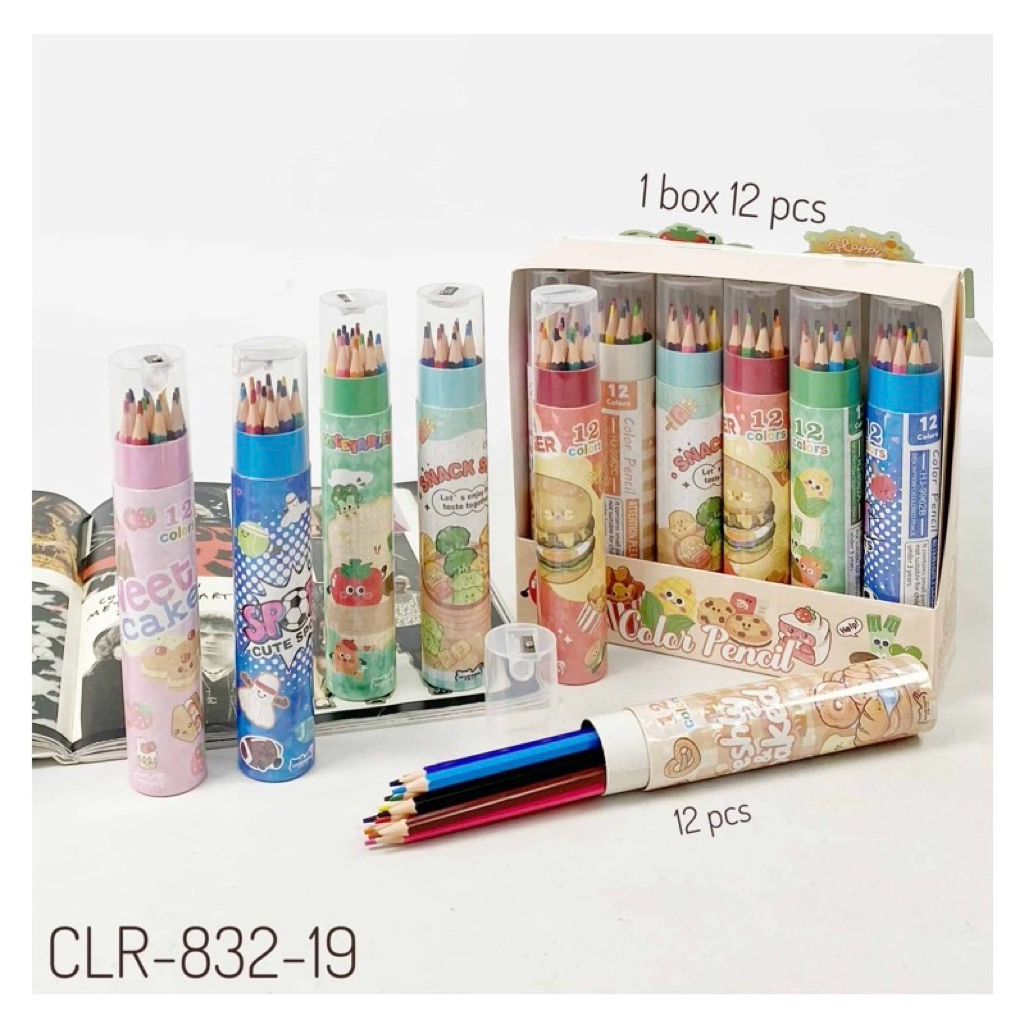 ชุดดินสอสีตัวละครน่ารัก 12 ชิ้น cl-832-19