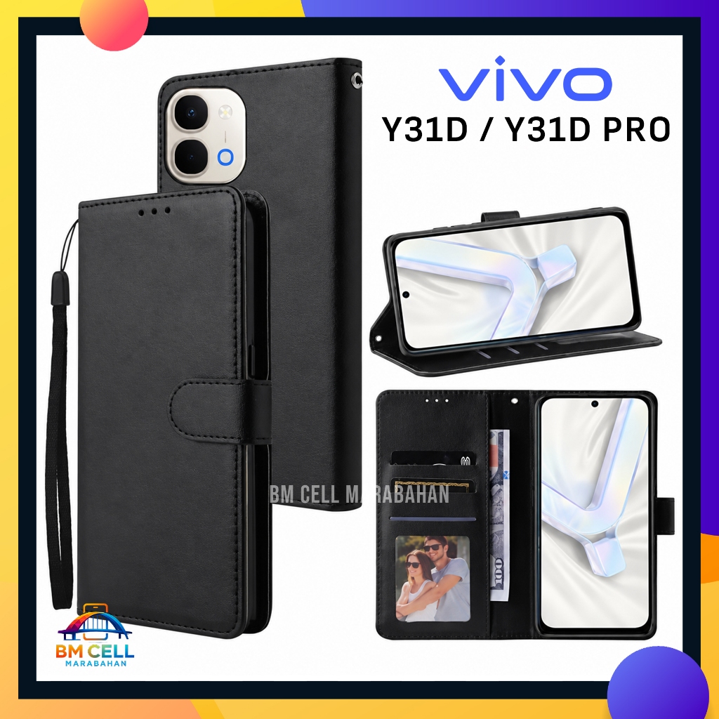 Vivo Y31D / Y31D Pro Premium Flip Cover Softcase Magnet Card & Cash Slot