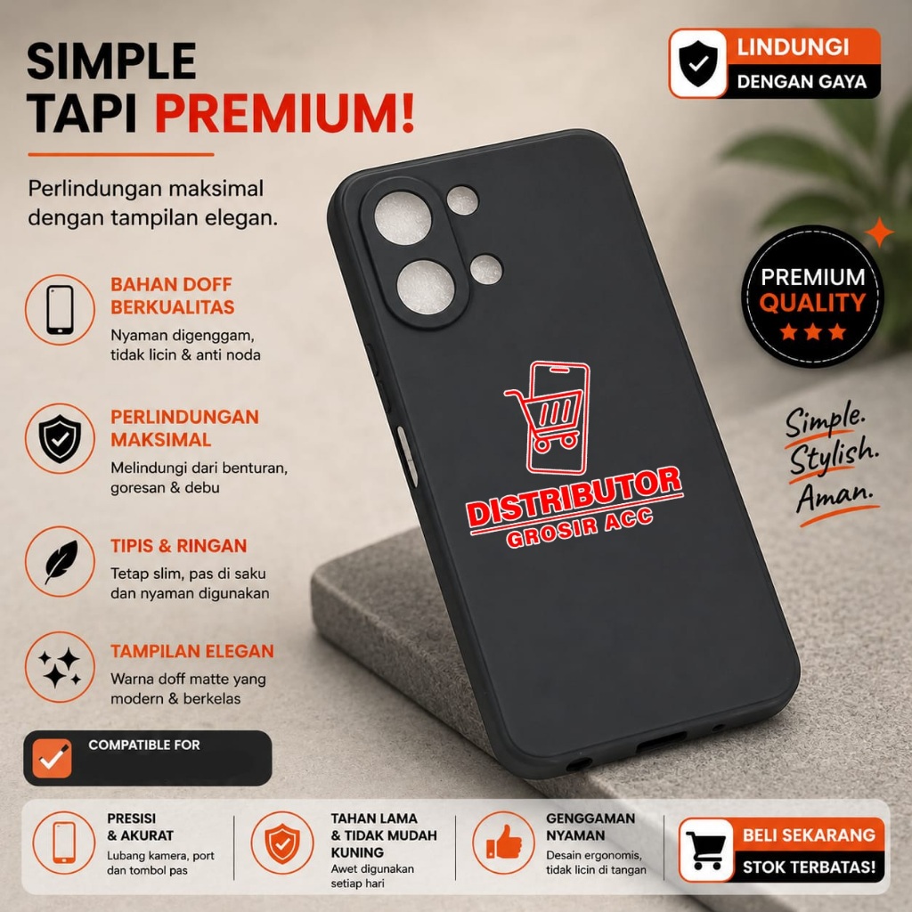 VIVO Y05 VIVO Y11D VIVO Y31D VIVO Y31D PRO VIVO T5 5G CASE MACAROON BLACK PREMIUM SOFT CASE สีดํา VI